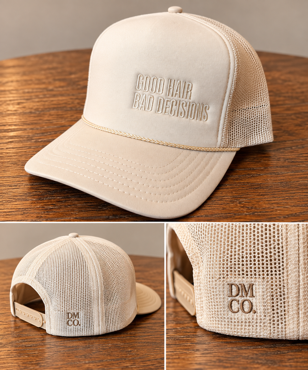 Good Hair Bad Decisions Trucker Hat