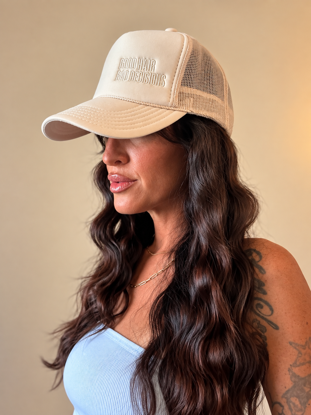 Good Hair Bad Decisions Trucker Hat